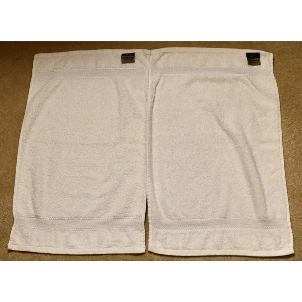 Bath Hand Towel Set of 2 Luxury Solid Off-White Conker 24x15